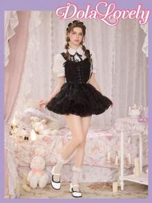 Dola Lovely 女式白色拼色蕾丝边玛丽珍高跟鞋，学院风，适合万圣节、圣诞节、感恩节 - 白色 - 查看 2