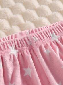 女童睡衣，柔粉色休闲优雅家居服，长袖上衣和裤子套装，饰有云朵、笑脸、星星刺绣图案，抓绒面料，适合秋冬季青少年女孩穿着。 - 淺粉色 - 查看 6