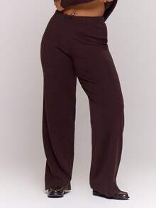 MUSERA Plus Knitted Graphic Fitted Flare Trousers Fall Autum Winter Cute Cosy  Holidays Coco Cloud