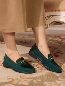 CUCCOO TILAWA 女士金属装饰休闲乐福鞋，适合日常穿着 - 綠色 - 查看 2