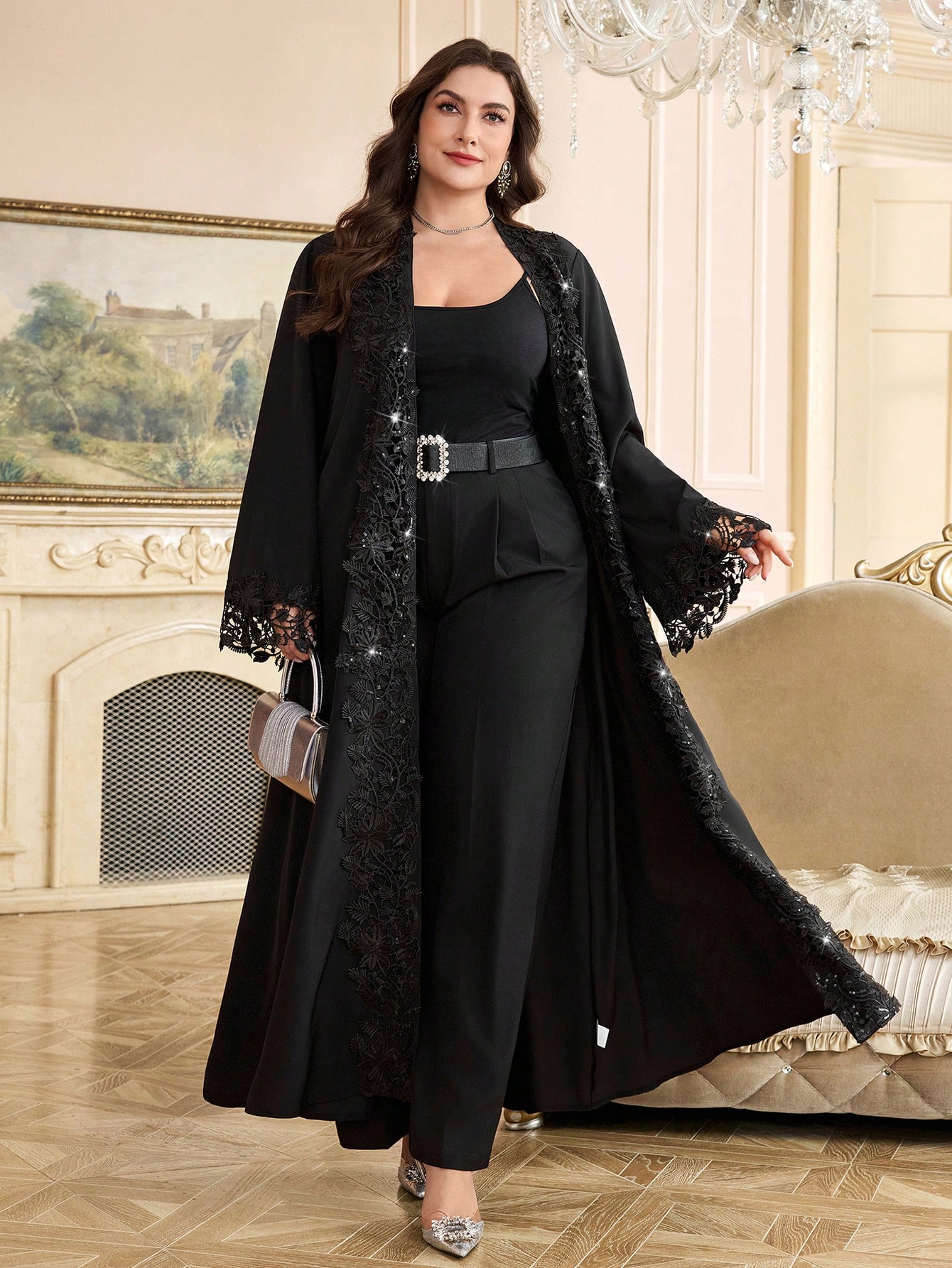 Al Najma رمضان عباءة نسائية أنيقة بتصميم لحاقي من...