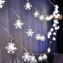 SHEIN LED Snowflake String Lights - Perfect For Wedding, Thanksgiving & Christmas Decor, Cozy Indoor Room Ambiance Christmas Decoration Christmas Tree Gift Decor Thanksgiving Wedding Autumn Decor Birthday Decorations For Gifts Party Supplies Indoor Outdoor - Multicolor - View 11