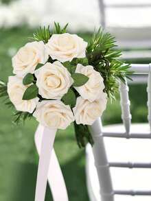 5/10/15/20/25/30pcs Real Looking Fake Roses With Stem For DIY Wedding Bouquets Centerpieces Arrangements Home Decorations - Champagne - View 6