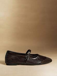 Rosivie Women's Fashionable Versatile Commuting Casual Patchwork Flats For Christmas - Brown - View 4