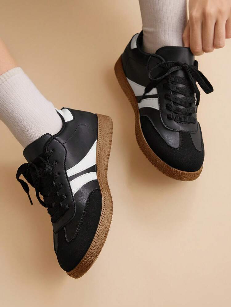 CUCCOO EASI Men's Casual Contrast Color Flat Sports Sneakers, Versatile For Daily Wear For Christmas