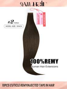 Cuticle Remy Seamless Injected Hand-Tied Pro Quality Virgin Human Hair Invisible Tape In Hair Extensions Human Hair Natural Black 10PCS 25G Straight Tape Ins Tape In Hair Tape Ins Hair Extensions