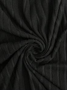 EMERY ROSE Plus Size Ribbed Knit Elegant Cocktail Party Evening Casual Criss-Cross Long Sleeve Fitted Sexy Mature Dress - Black - View 6