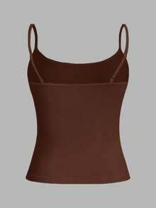 SHEIN EZwear 张子刺绣图案女士吊带露脐上衣，性感修身，适合夏季海滩穿着 - 彩色 - 查看 8