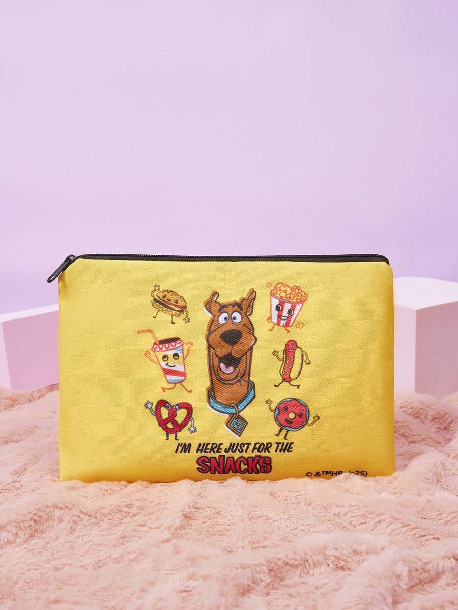 SCOOBY-DOO X SHEIN 1pc Fashionable Cartoon Puppy Pattern Zipper Storage Pouch - Multicolor - View 1