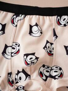 SHEIN Felix The Cat 3pcs/Pack Young Boy Cute Cartoon Pattern Contrast Waist Comfortable Trunks - Multicolor - View 11