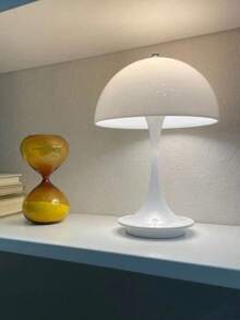 1个小巧的芽形台灯，可充电，电池续航时间长，便携式，北欧现代简约风格，适合客厅/卧室床头/室内氛围装饰，LED台灯 - 白色 - 查看 2