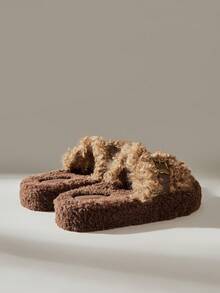 Solecia Comfortable Plush Women Home Slippers, Casual & Minimalist - Brown - View 5