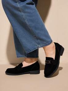 CUCCOO CURVES 女士黑色休闲通勤多功能宽楦平底鞋 - 黑色 - 查看 3