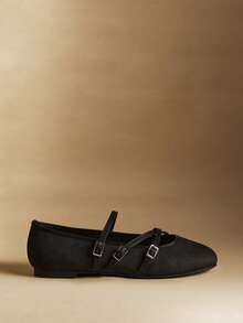 Rosivie Women's Fashionable Versatile Commuting Minimalist Buckle Flats For Christmas - Black - View 4