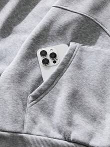 SWAVVY Men's Letter Print Long Sleeve Zip Front Casual Hoodie Grey Hoodie Men Men S Street Wear Zip Up - Light Grey - View 6