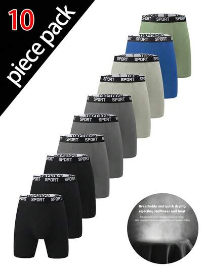 Velminro 10 st/förpackning herr bekväma boxershorts med bokstavsband i midjan