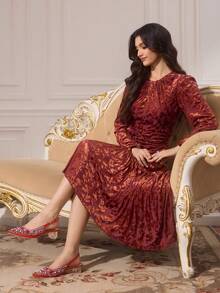 CUCCOO TILAWA Giày cao gót thời trang đính đá Rhinestone dành cho nữ - Đỏ - Xem 4