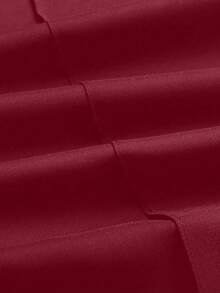 SHEIN LUNE Plus Size Women's Solid Color Wide Leg Loose Casual Office Pants - Burgundy - View 5