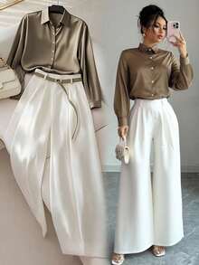 Franclia Bộ 2 món áo và quần thanh lịch dành cho nữ - Nhiều màu - Xem 1