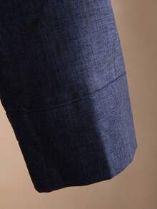 Core Aspect Camisa casual de manga larga con cuello mao para hombre, adecuada para uso diario, camisa de vestir con botones de color azul marino, Old Money, otoño - azul real - Ver 7
