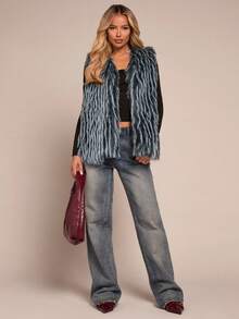 Glamine Fashionable Lady's Winter: Multi-Color Faux Fur Pullover Faux Fur Coat - Multicolor - View 6