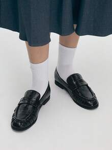 Mnmlis Women's Casual Versatile Commuting Minimalist Flat Loafers Shoes For Christmas - Black - View 8