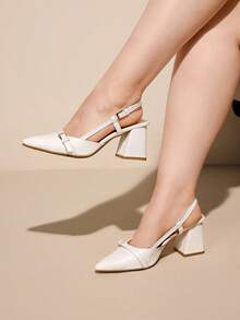 CUCCOO CURVES Bombas versátiles y amplias de ajuste simple para el transporte de mujeres - Blanco - Ver 5