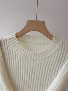 GlowEve 秋冬新款金属扣不对称圆领长袖斗篷休闲舒适时尚优雅百搭女士毛衣 - 杏色 - 查看 6