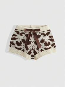 ROMWE Kawaii Set de 2 suéteres de mujer con estampado de leopardo y decoración de moño - Multicolor - Ver 4