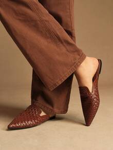 Rosivie Bailarinas de punta fina y minimalistas de uso versátil y casual para mujer - Marrón - Ver 9