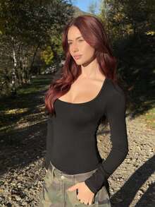 Abrilcols T-shirt manches longues doux et polyvalent, décontracté et confortable, automne