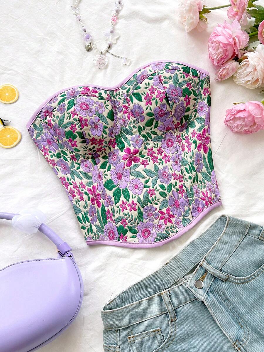 Soleia Vestimenta casual de vacaciones para mujer, atuendo de invitada a boda en la playa, regreso a la escuela, brunch, graduación, Día de San Patricio, vacaciones de primavera, Pascua, festival de música, elegante, bohemio, tropical, sin tirantes, hombros abiertos, dobladillo con nudo, contraste de color, top bandeau con mariposa y espalda descubierta