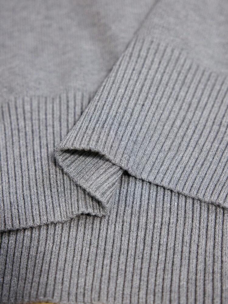 HIGH NECK CASUAL DROP SHOULDER SWEATER AND KNIT PANTS 2PCS SET