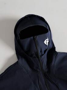 PAVTROS Áo khoác nam casual có mũ thiết kế hai lớp đa năng thể thao thêu họa tiết phong cách thời trang Ins phù hợp mọi mùa, streetwear, dáng rộng, họa tiết đồ họa, phối đồ, bạn bè, I Love My Boyfriend, phong cách đường phố, cặp đôi, mũ hai lớp, khóa kéo nửa thân, gấu áo dây rút co giãn - màu đen - Xem 5