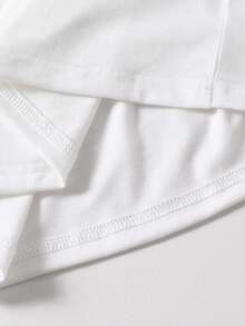 Vacaura Bộ 2 áo phông in chữ màu tương phản thường ngày cho bé trai, thích hợp mặc hàng ngày, đi làm và đi học, quần có thiết kế sọc màu tương phản phù hợp với áo, thời trang - Đen và trắng - Xem 8