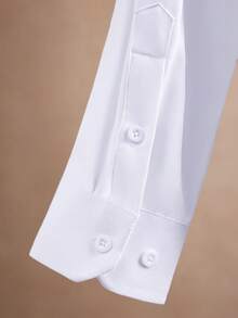 Core Aspect Áo sơ mi nam trơn màu tối giản dài tay cổ bẻ, thường ngày, dành cho bố và tôi, đàn ông thành đạt, công sở, áo sơ mi trắng dành cho nam, áo sơ mi trắng dành cho nam, áo trắng dành cho nam - trắng - Xem 7