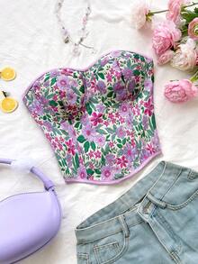 Soleia Vestimenta casual de vacaciones para mujer, atuendo de invitada a boda en la playa, regreso a la escuela, brunch, graduación, Día de San Patricio, vacaciones de primavera, Pascua, festival de música, elegante, bohemio, tropical, sin tirantes, hombros abiertos, dobladillo con nudo, contraste de color, top bandeau con mariposa y espalda descubierta