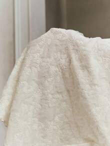 Anewsta 女士立领修身褶皱蕾丝长袖白色衬衫