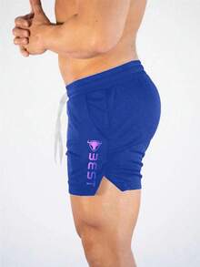 Gym Rark Quần short thể thao cạp rút họa tiết ombre dành cho nam, mùa hè - Màu xanh lam - Xem 3