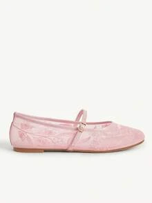 CUCCOO CHICEST 女士花卉刺绣搭扣设计休闲套脚乐福鞋 - 粉色 - 查看 10