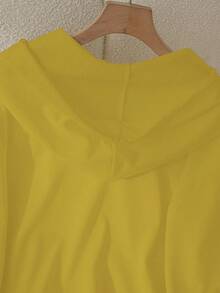 GlowEve Women's Casual Heart Print Drawstring Sweatshirt - Mustard Yellow - View 4