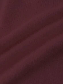 SHEIN Franclia Bộ 2 món áo len dệt kim dáng rộng cổ lọ tay loe trang trí kim loại thanh lịch và quần ống rộng, phong cách Âu Mỹ - Màu Tím - Xem 3