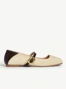 CUCCOO CHICEST Women's Spring New Colorblock Mary Jane Shoes, Elegant Commuter Style Valentine's Day - Apricot - View 8