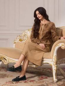 CUCCOO TILAWA Women's Fashion Versatile Commuting Jacquard Loafers Shoes For Christmas - Black - View 4