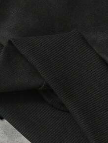 ROMWE MEN Street Life Áo hoodie nam màu tương phản chắp vá, kiểu dáng rộng rãi, dáng croptop - Màu xanh lá cây đậm - Xem 6