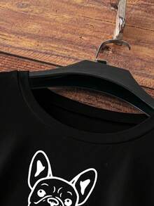 INAWLY Women's Cartoon Puppy Printed T-Shirt Graphic Tees Women Tops - Black - View 3