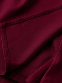 Franclia 女士纯色垂褶领长袖上衣和短裙套装，时尚百搭，适合通勤 - 彩色 - 查看 3