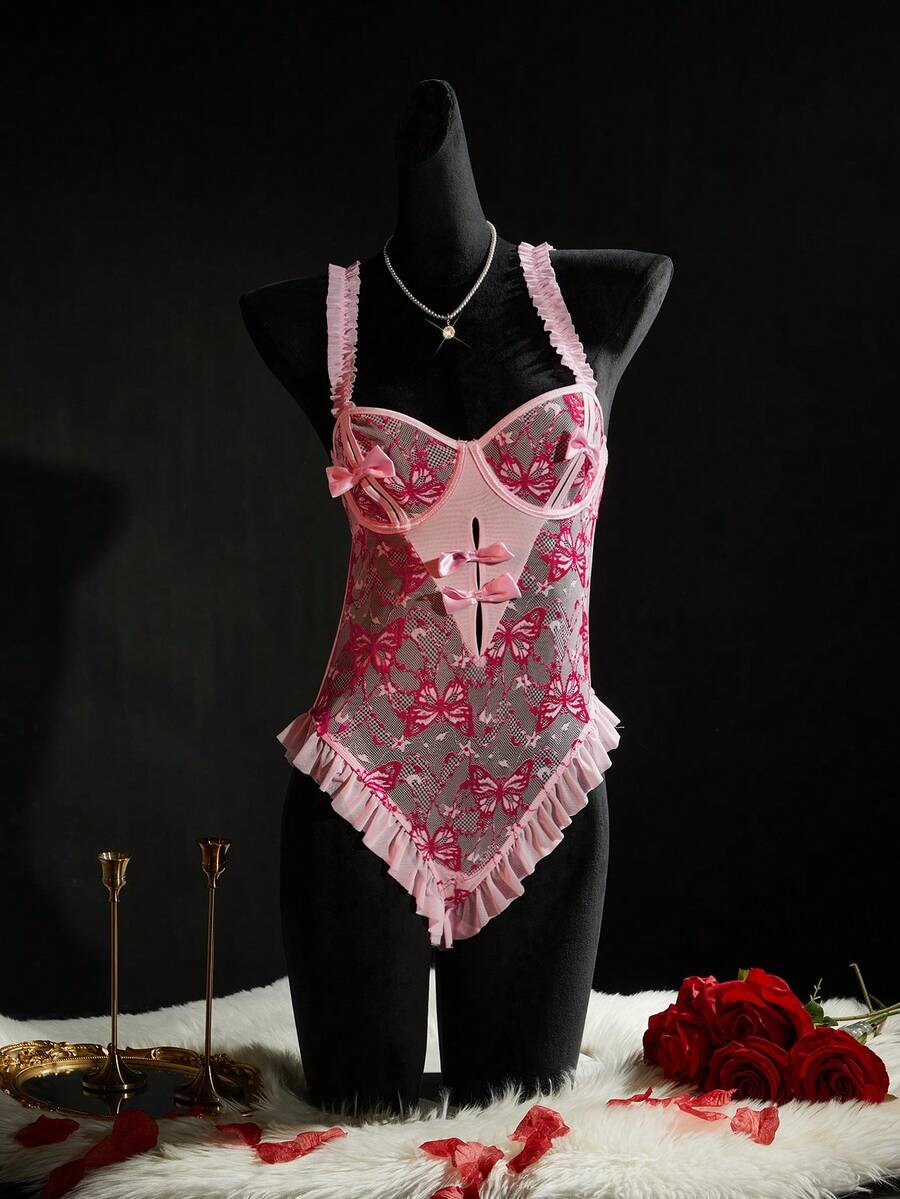 SpicyHot 1 bộ đồ liền thân hở lưng ren gợi cảm cho nữ - Nhiều màu - Xem 1