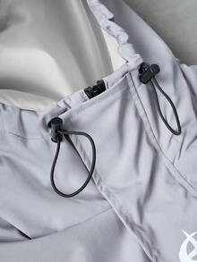 PAVTROS 男士休闲黑色夹克 男士科技风雨衣 Y2K风格夹克 男士防风夹克 科技风夹克，防风衣/户外防风衣，派克大衣，宽松款，冬季夹克，街头服饰 - 灰色 - 查看 4