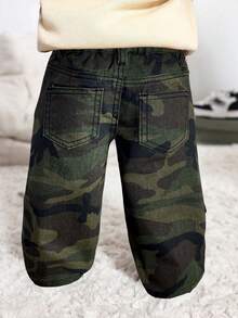 SHEIN 男童奶牛纹宽松牛仔裤